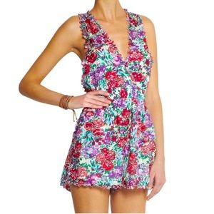 Zimmermann Verano Ric Rac Floral Playsuit